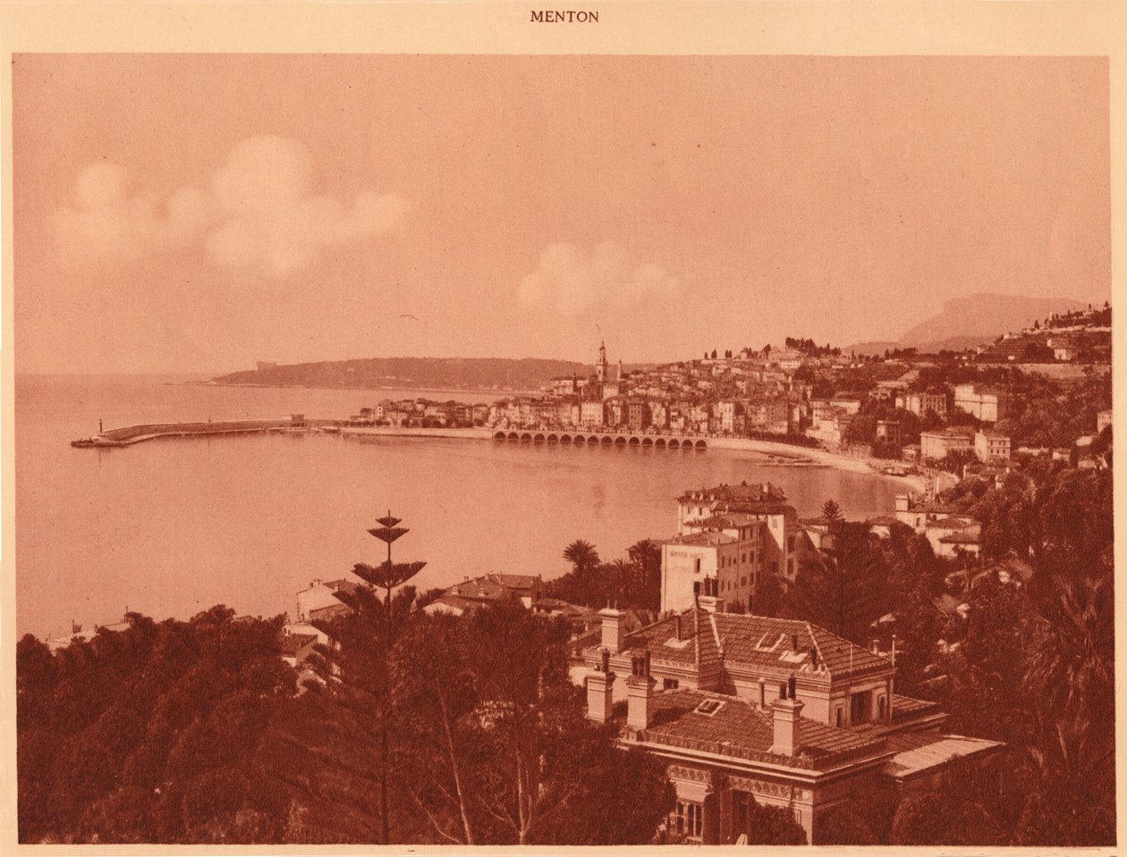 Pohled z Garavan Boulevard, Menton, 1930. od Unbekannt