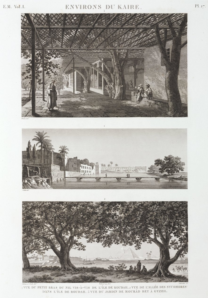 Pohledy kolem Káhiry, Egypt, c 1798 od Unbekannt