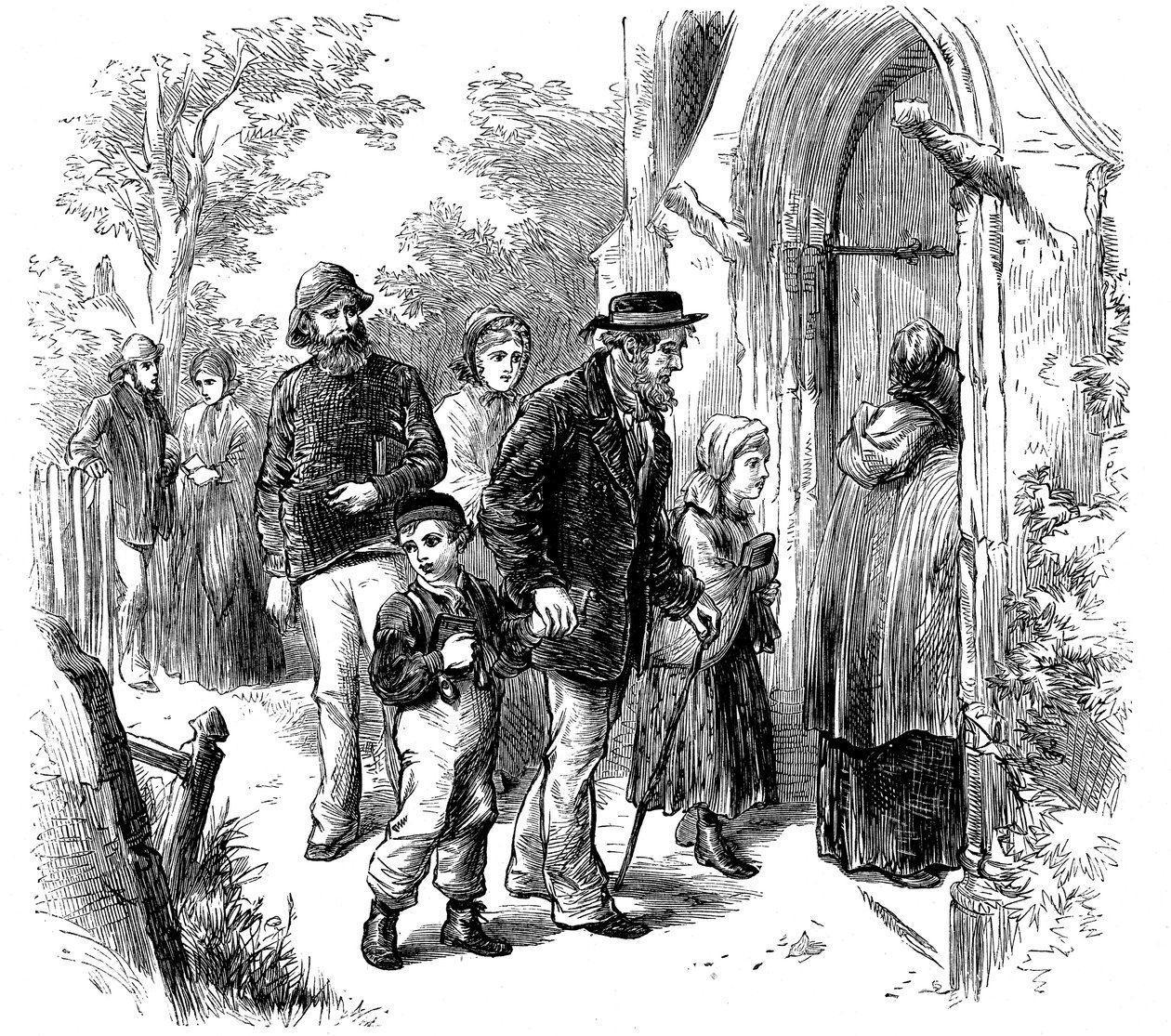Vesničané jdou do kostela v neděli, Londýn, 1872 od Unbekannt