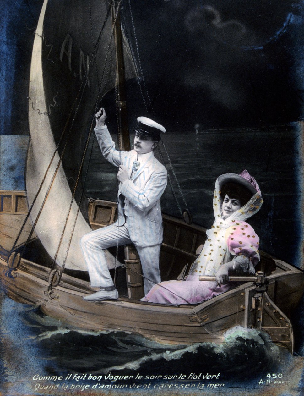 Vintage francouzská pohlednice, c1900 od Unbekannt