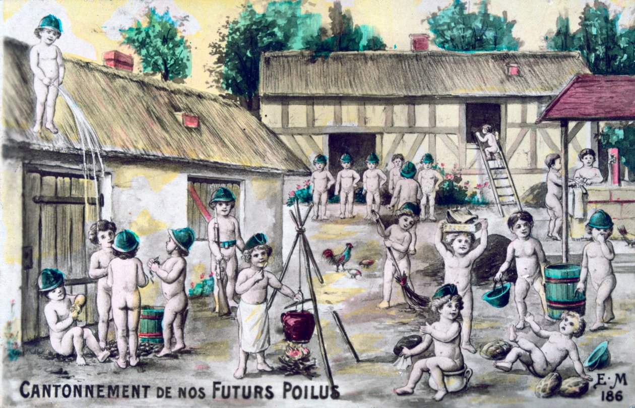 Vintage francouzská pohlednice, c1900 od Unbekannt