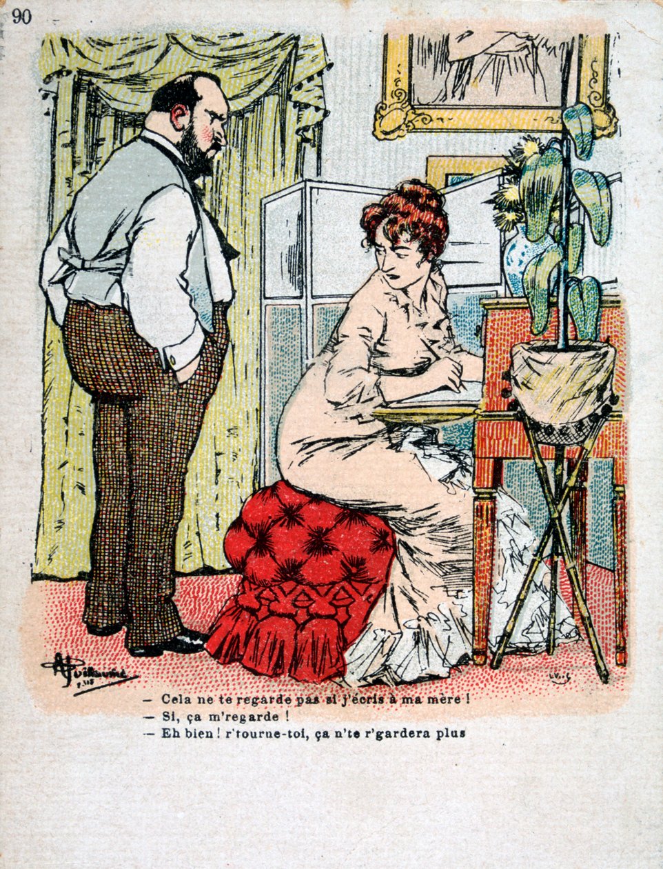 Vintage francouzská pohlednice, c1900 od Unbekannt