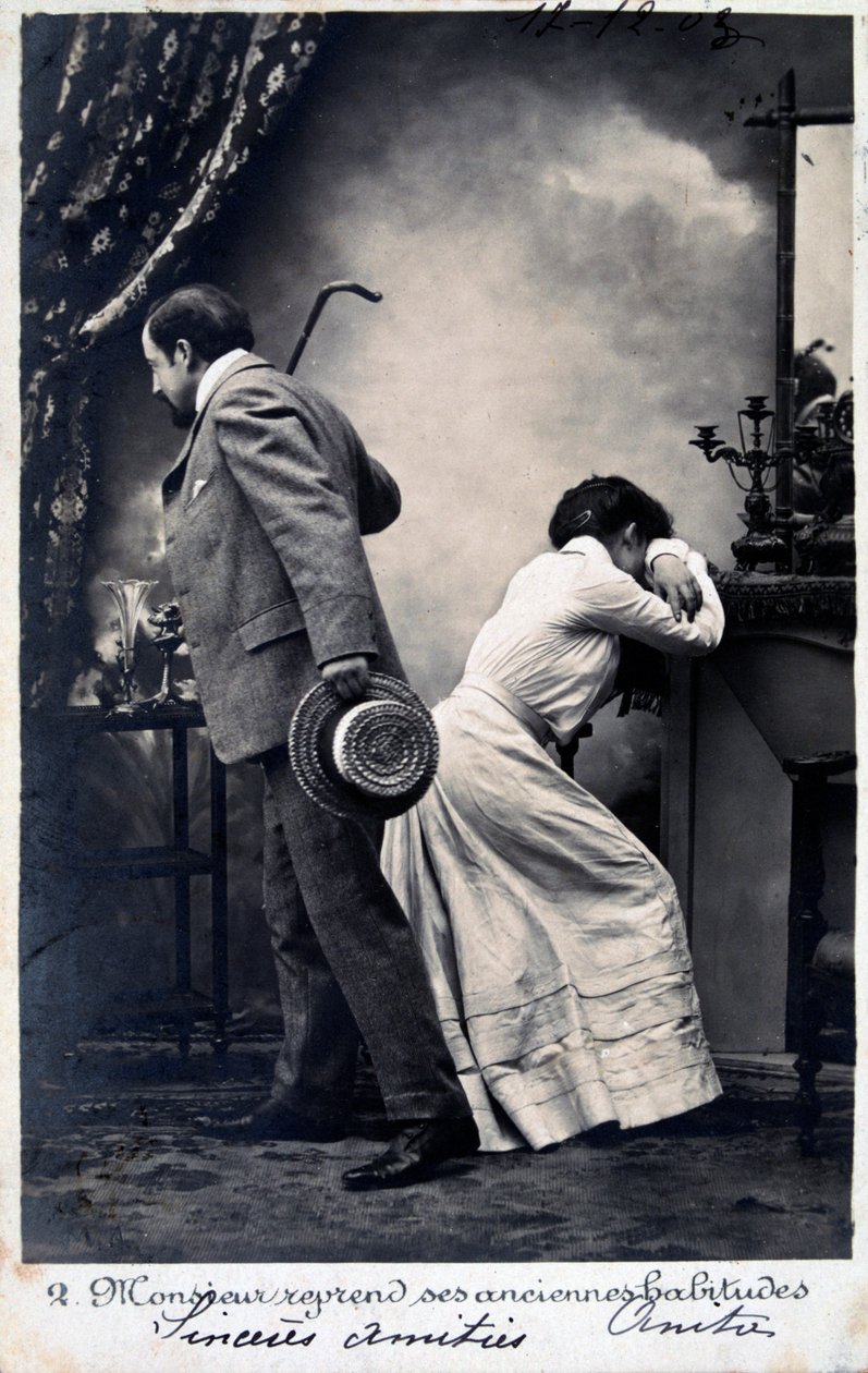 Vintage francouzská pohlednice, c1900 od Unbekannt