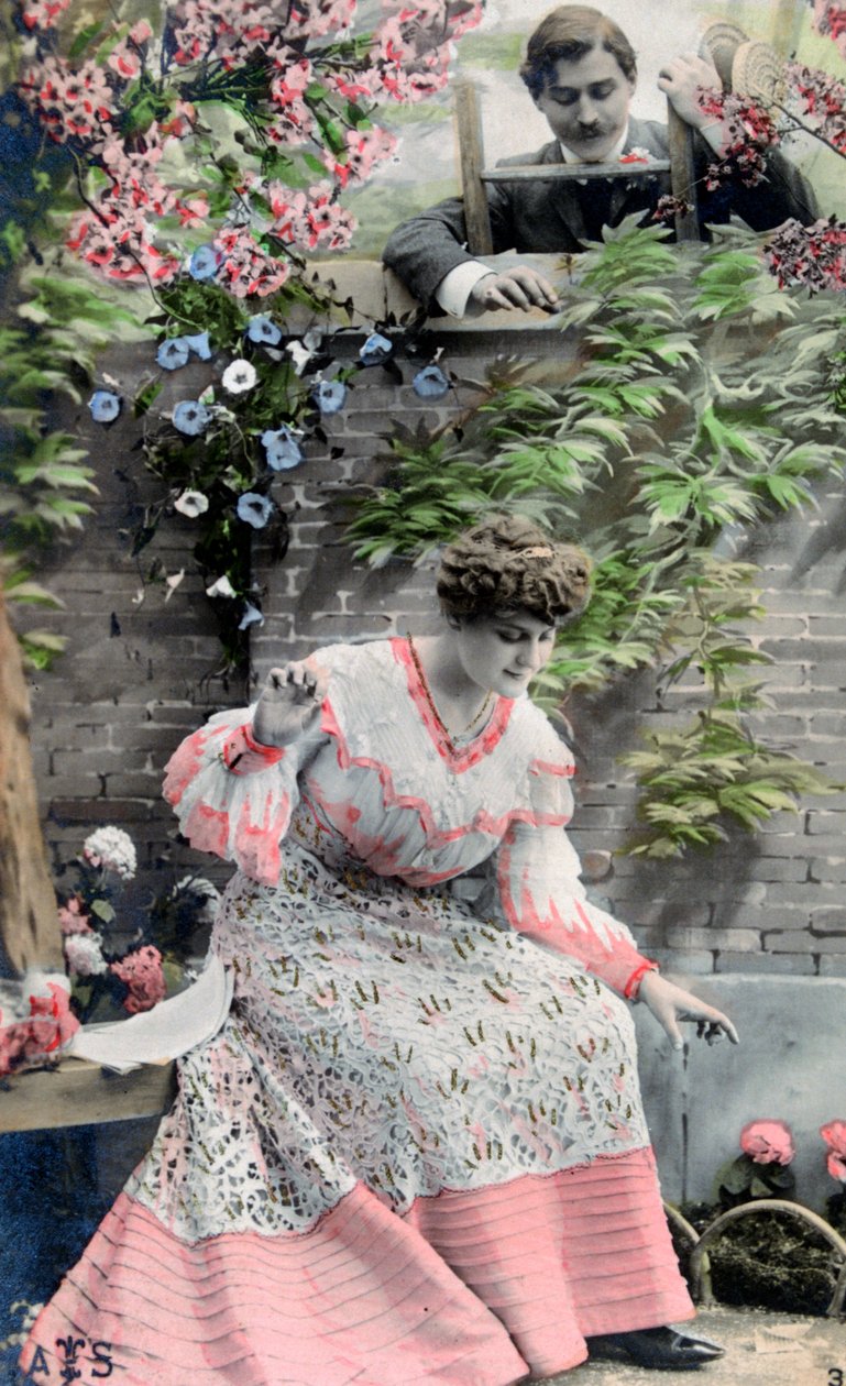 Vintage francouzská pohlednice, c1900 od Unbekannt
