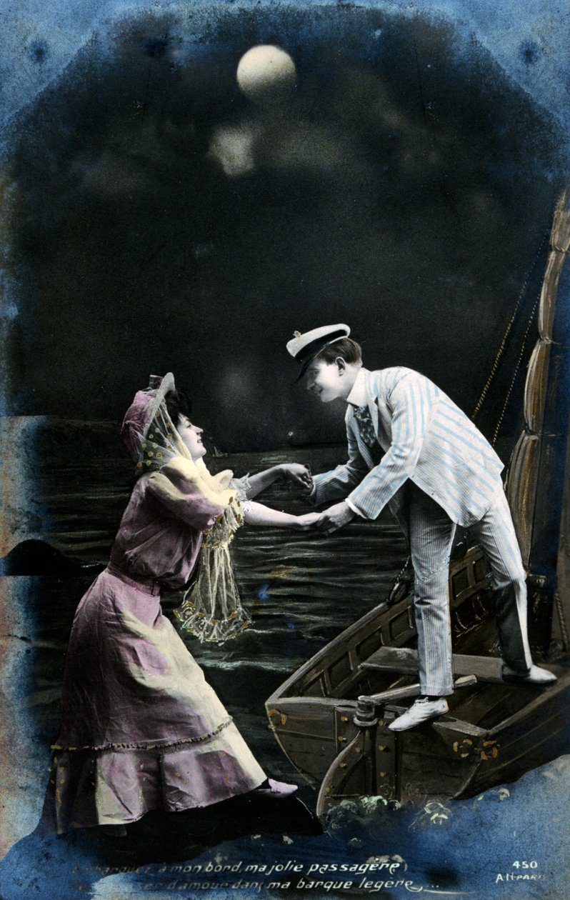 Vintage francouzská pohlednice, c1900 od Unbekannt