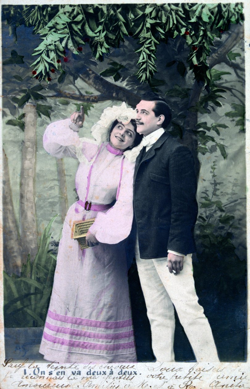 Vintage francouzská pohlednice, c1900 od Unbekannt