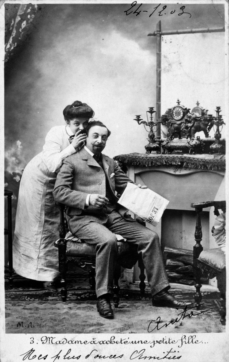 Vintage francouzská pohlednice, c1900 od Unbekannt
