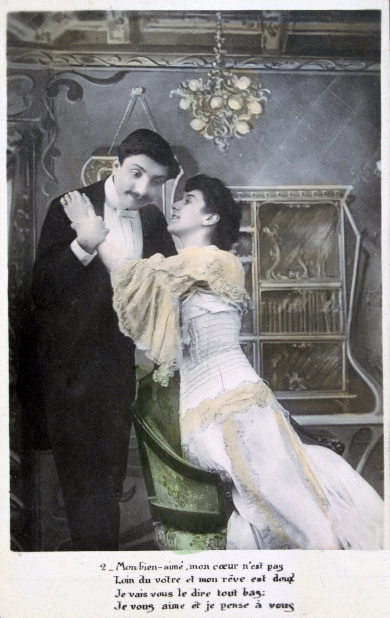 Vintage francouzská pohlednice, c1900 od Unbekannt