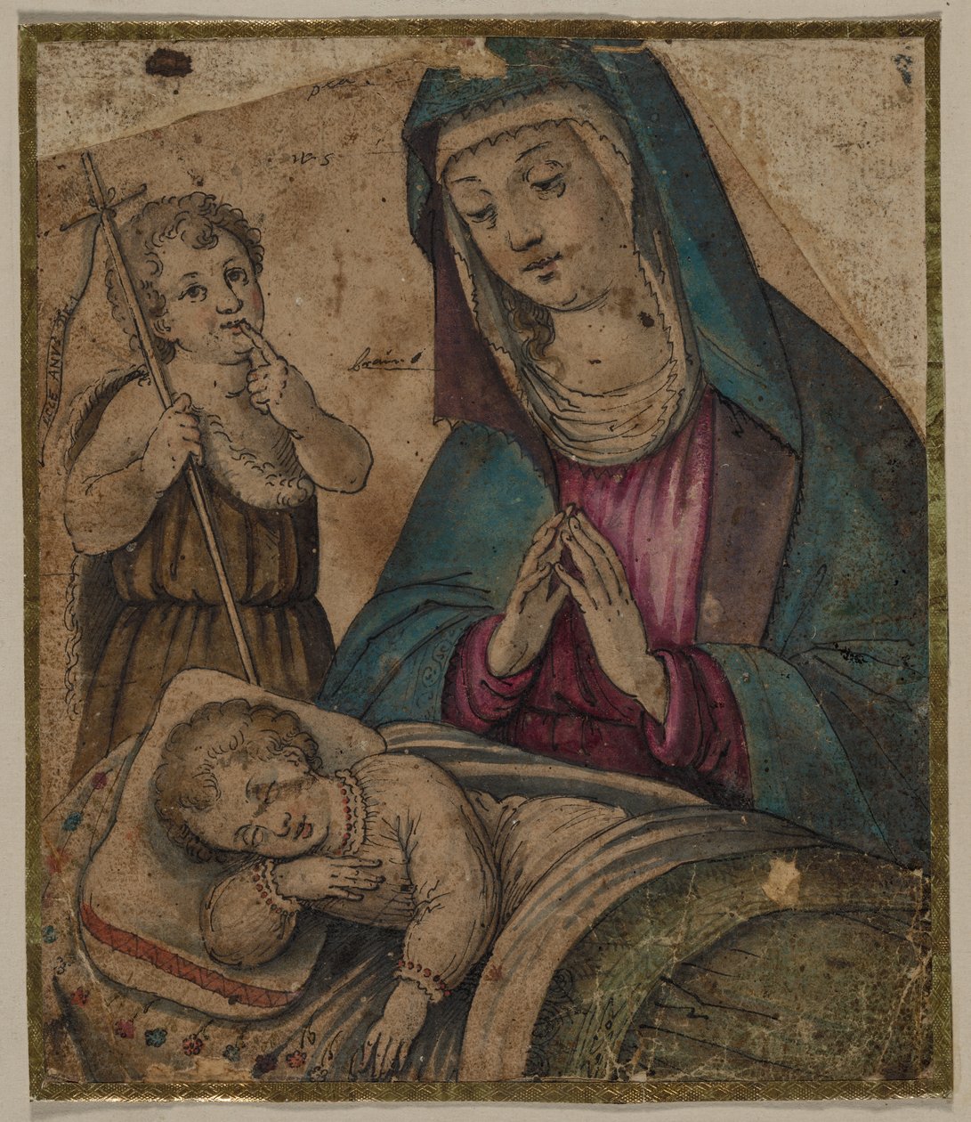 Panna a dítě se svatým Janem, 1500s. od Unbekannt