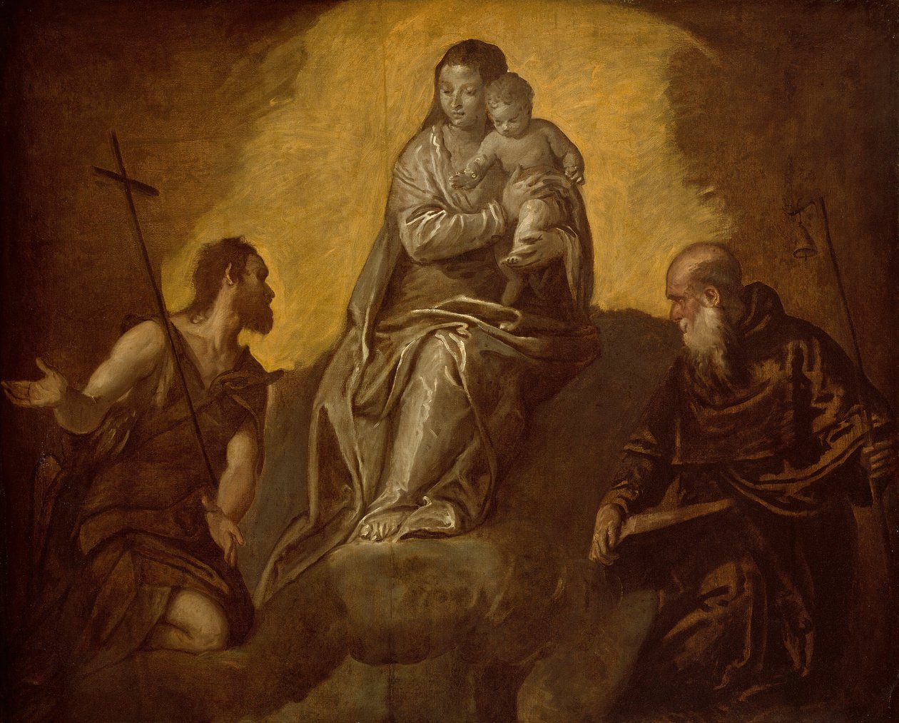 Panna a dítě se svatými Janem Křtitelem a Anthonym Abbotem, 15751625. od Unbekannt