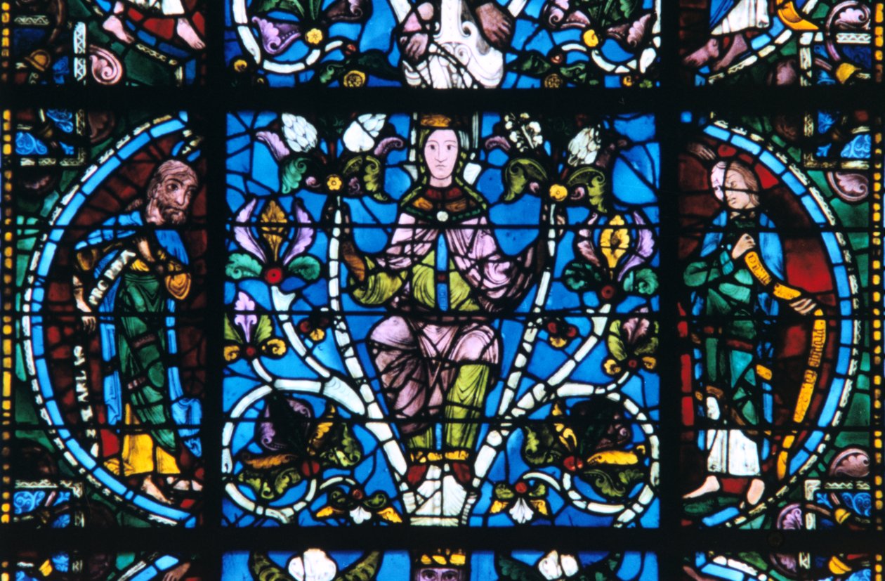 Panna a proroci, barevné sklo, katedrála v Chartres, Francie, 1194-1260 od Unbekannt