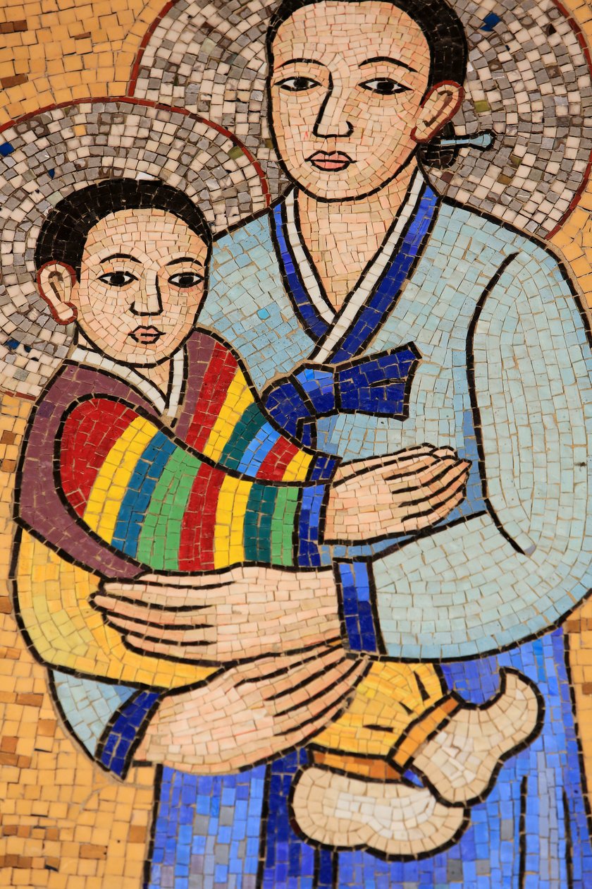 Panna a dítě. Korea. Bazilika Zvěstování, Nazaret, Izrael od Unbekannt