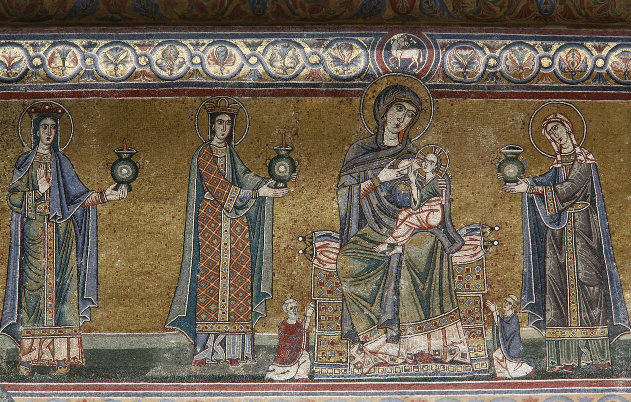 Panna a dětská mozaika v Santa Maria v kostele Trastevere, Řím, Itálie od Unbekannt