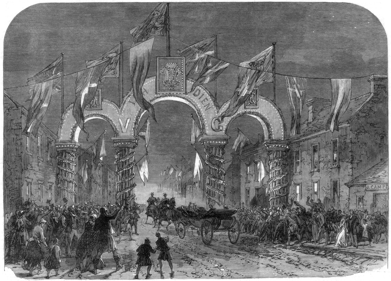 Návštěva prince a princezny z Walesu na hradě Dunrobin, Skotsko, 1866 od Unbekannt