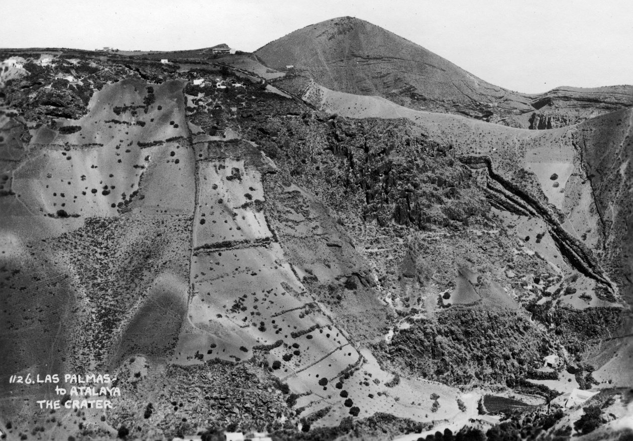 Sopečný kráter mezi Las Palmas a Atalaya, Gran Canaria, Kanárské ostrovy, Španělsko, 20. století od Unbekannt