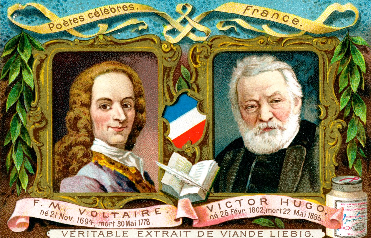 Voltaire a Victor Hugo, c1900 od Unbekannt