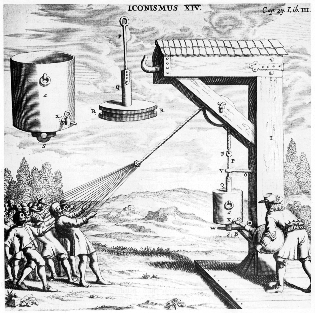 Von Guerikes demonstrace síly vakua, 1654 1672 od Unbekannt