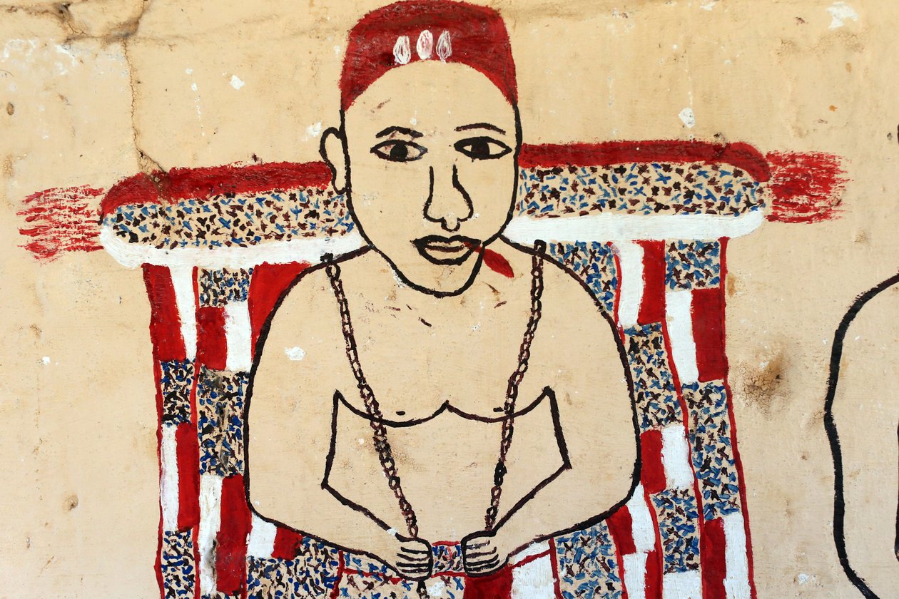 Nástěnná malba voodoo na klášteře. Togoville, Togo od Unbekannt