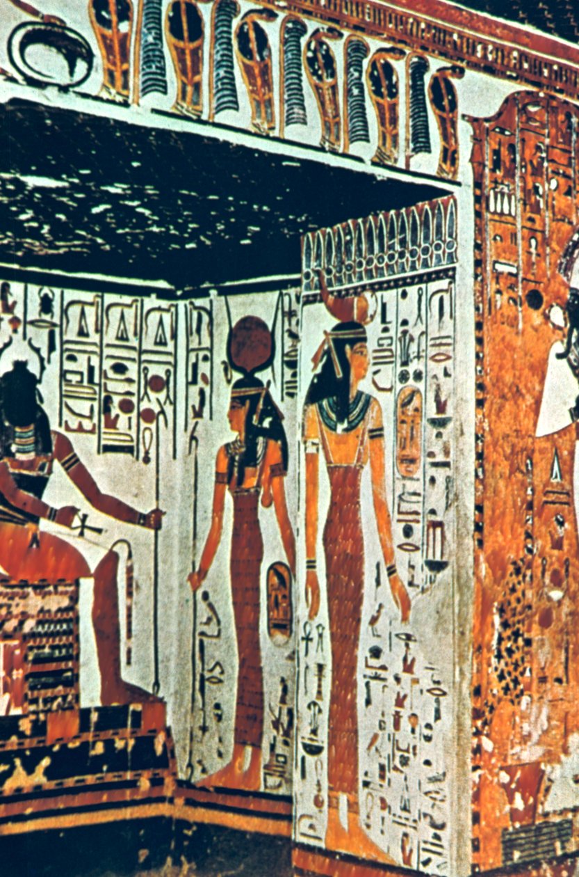 Nástěnná malba, Hrobka Nefertiti, Théby, Egypt od Unbekannt