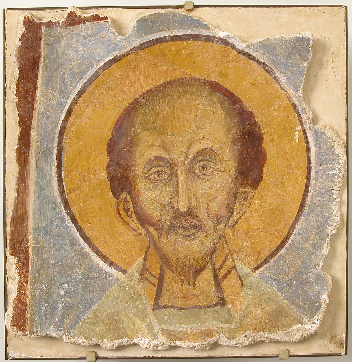 Nástěnná malba mužského svatého, byzantská, 12. století, moderní restaurování. od Unbekannt