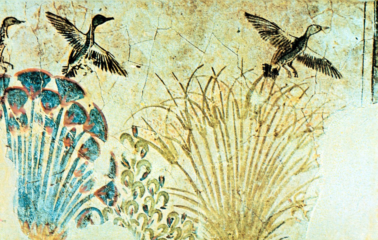 Nástěnná malba z hrobky Achnatona, starověký Egypt, 18. dynastie, c1375 př.n.l. od Unbekannt