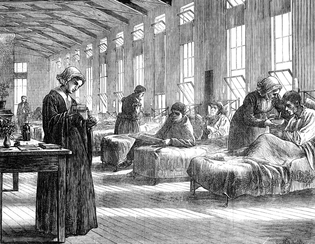 Ward v nemocnici Hampstead Smallpox Hospital, 1871 od Unbekannt