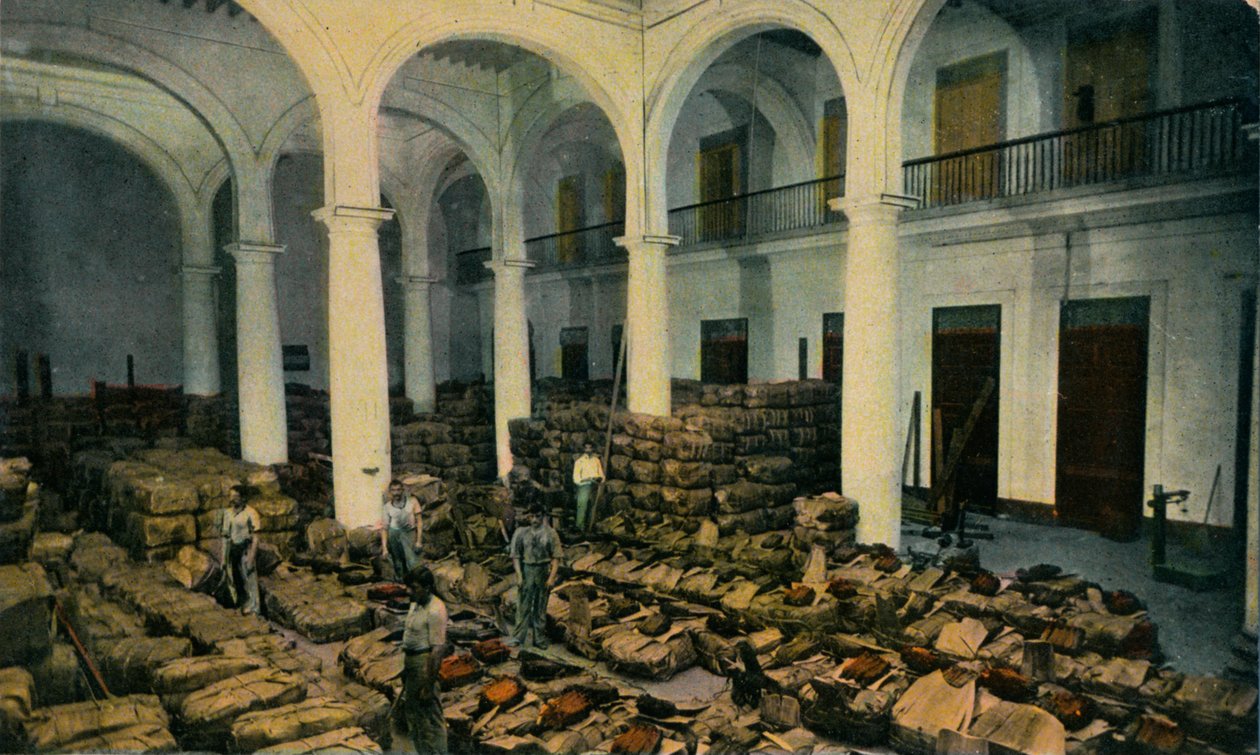 Warehouse of Leaf Tobacco, Havana, Kuba, c1910s od Unbekannt