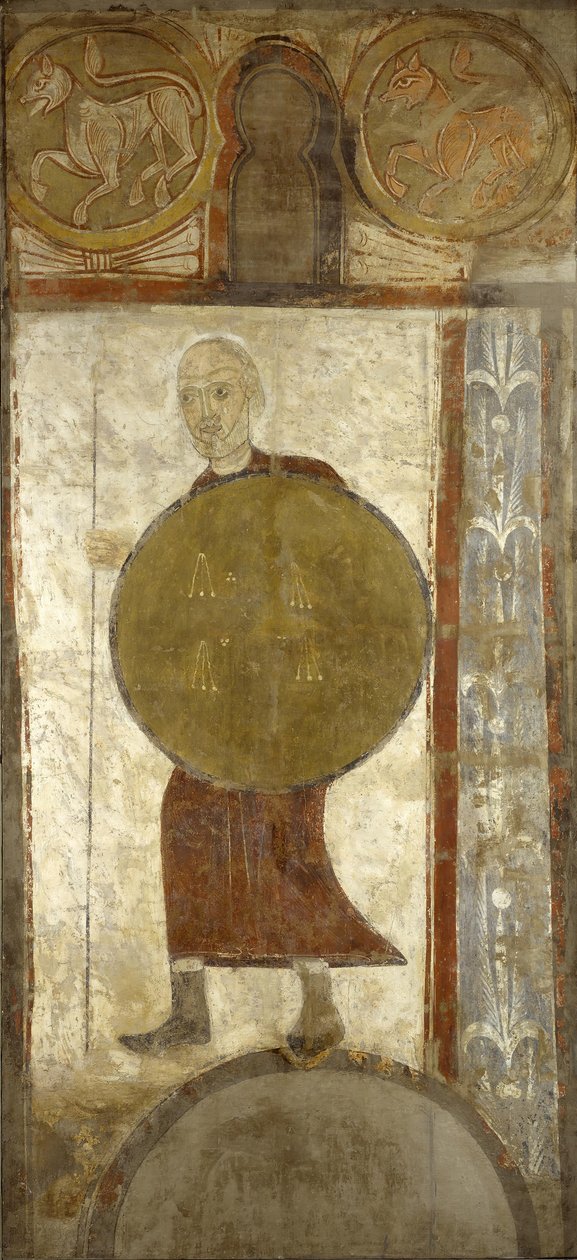 Bojovník se štítem, první polovina 12. století možná 1129-34. od Unbekannt