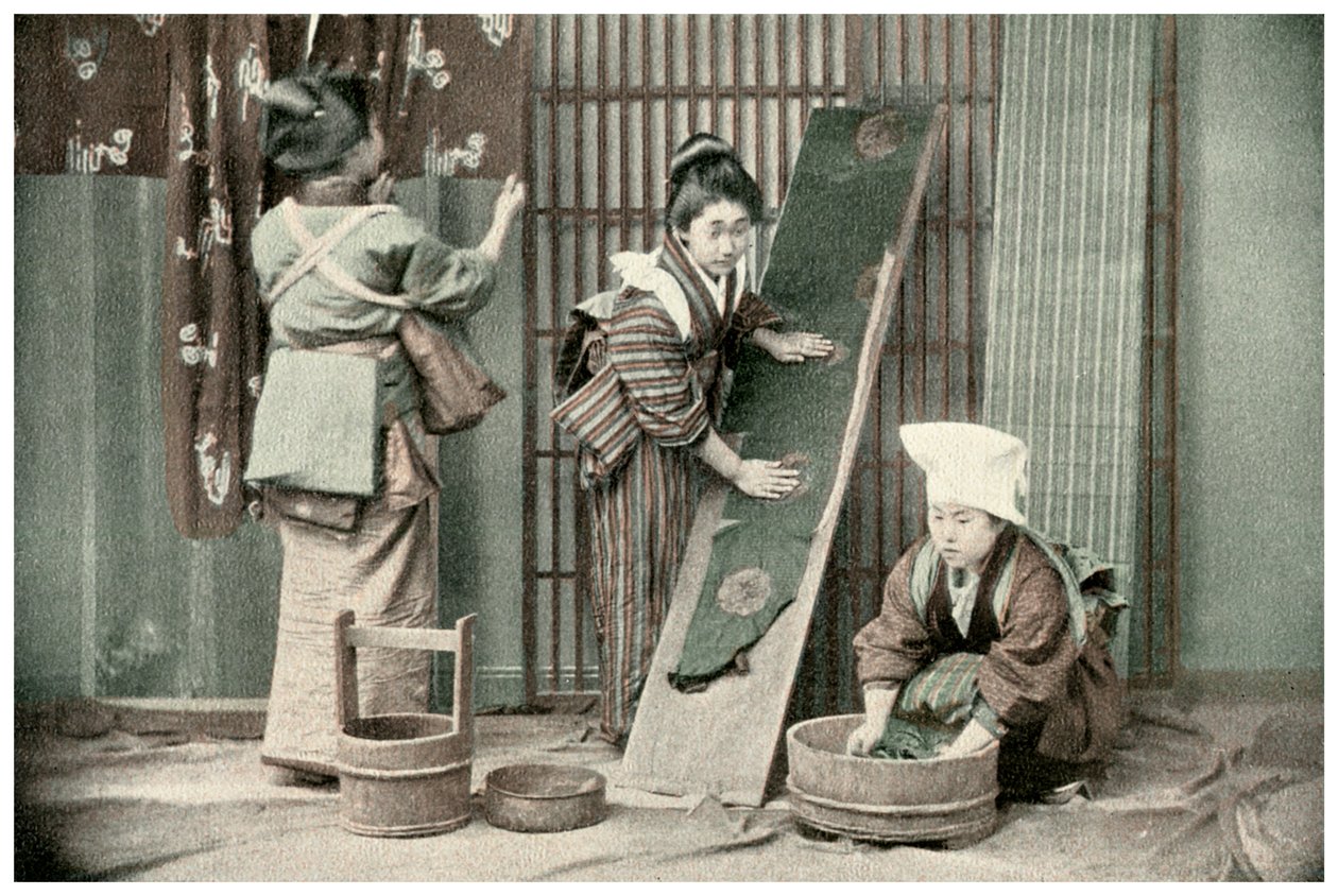 Praní kimona, Japonsko, 1904 od Unbekannt