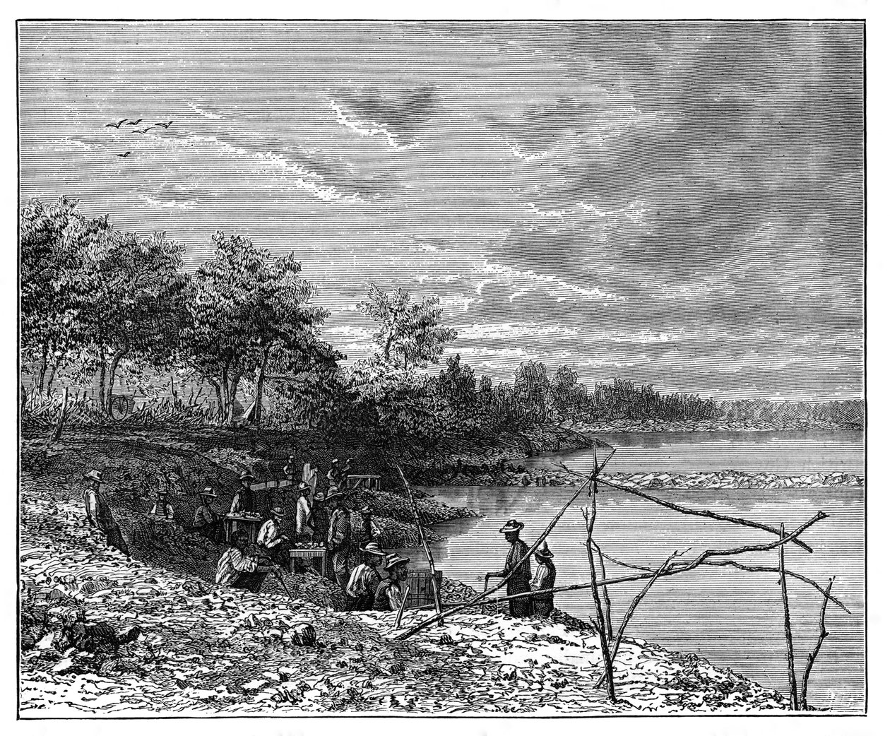 Prací písek na diamanty na břehu řeky Vaal, Jižní Afrika, c1890 od Unbekannt