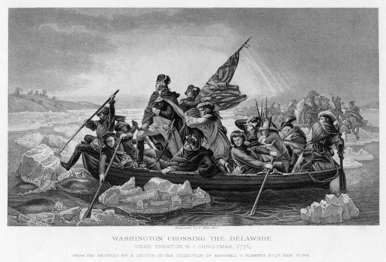 Washington Crossing the Delaware, 1776 od Unbekannt