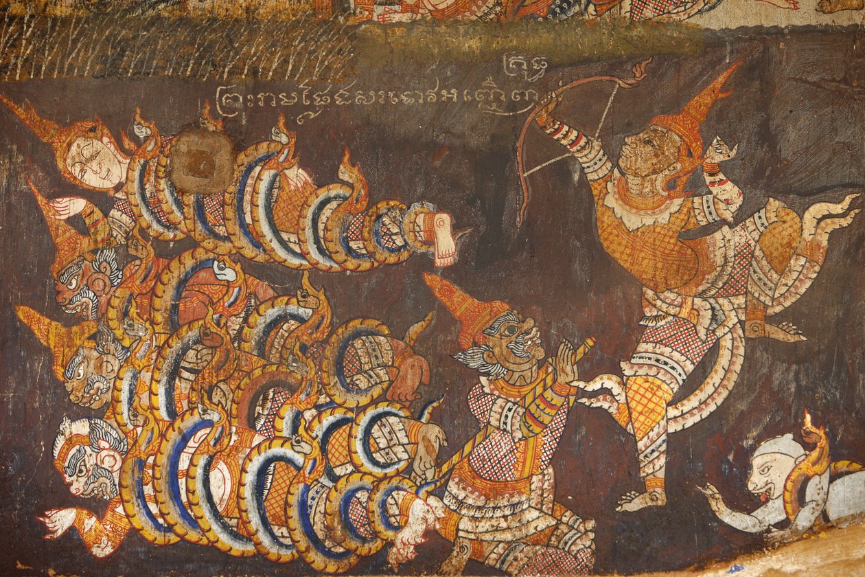 Wat Bo, Siem Reap Nástěnná malba Ramayana, Siem Reap, Kambodža od Unbekannt