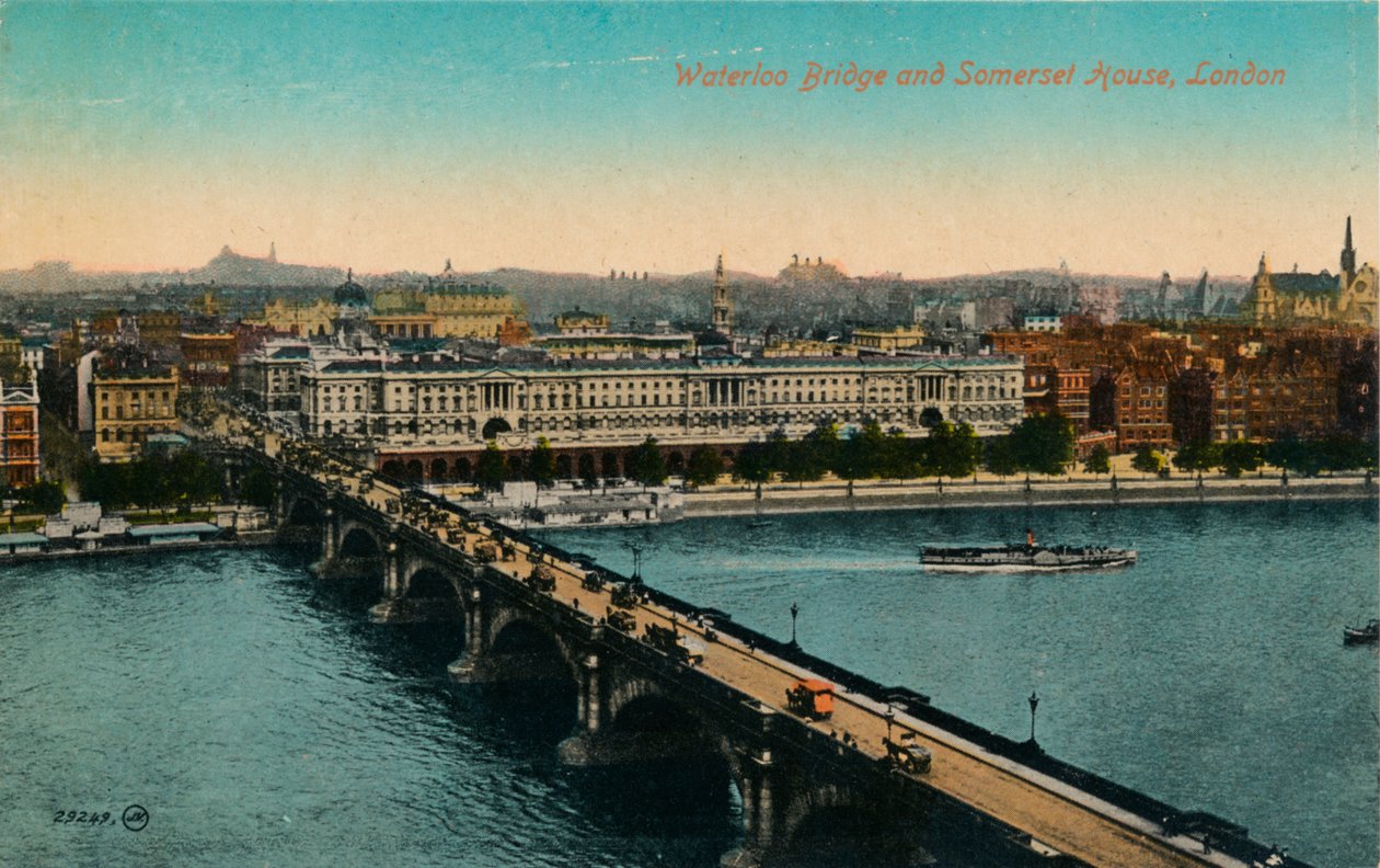Waterloo Bridge a Somerset House, Londýn, c1910. od Unbekannt