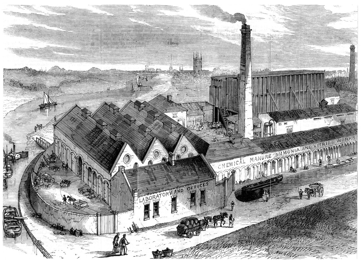 Chemická továrna Webbs, Diglis, Worcestershire, 1869 od Unbekannt