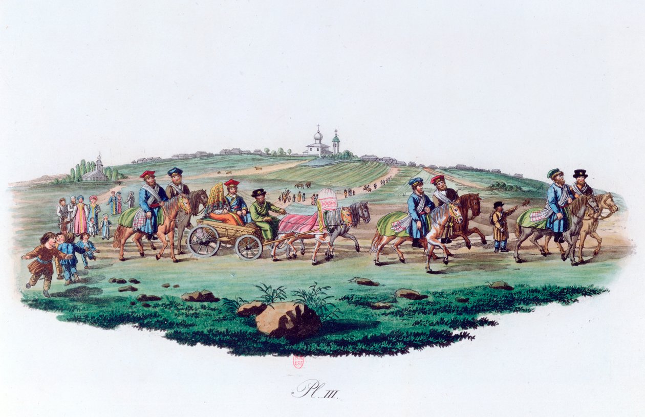 Svatební průvod, Rusko, 1820 od Unbekannt