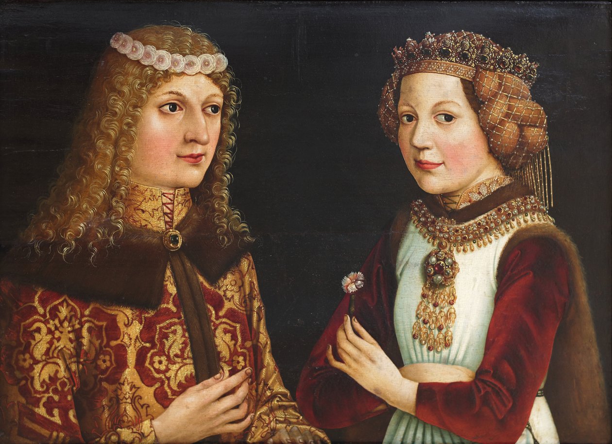 Svatební portrét Ladislava Posmrtného 1440-1457 a Magdaleny z Valois 1443-1495 od Unbekannt