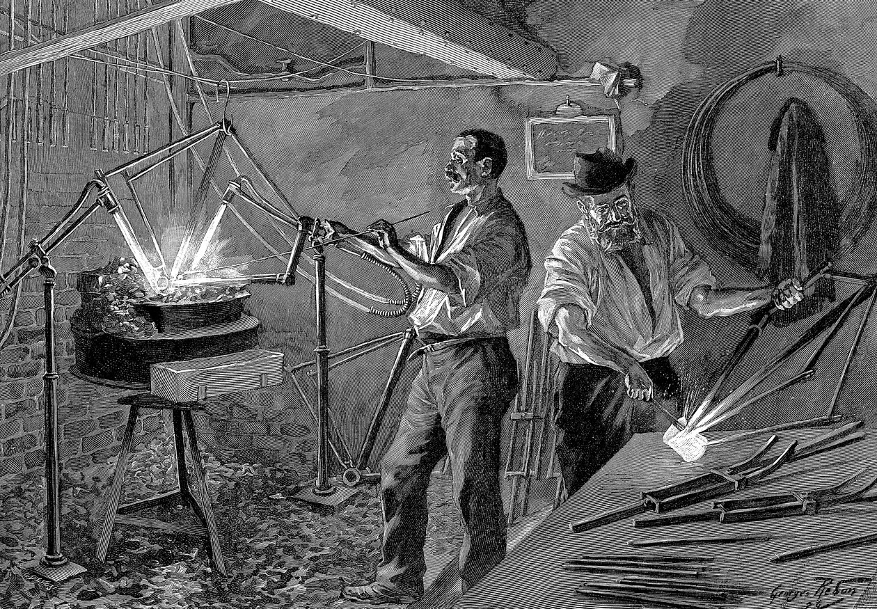 Svařování rámu jízdního kola, Francie, 1896 od Unbekannt