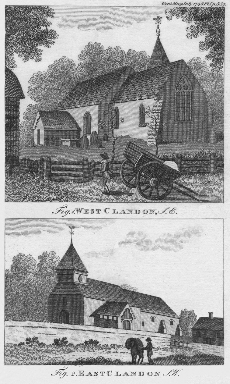 West Clandon a East Clandon, 1798. od Unbekannt