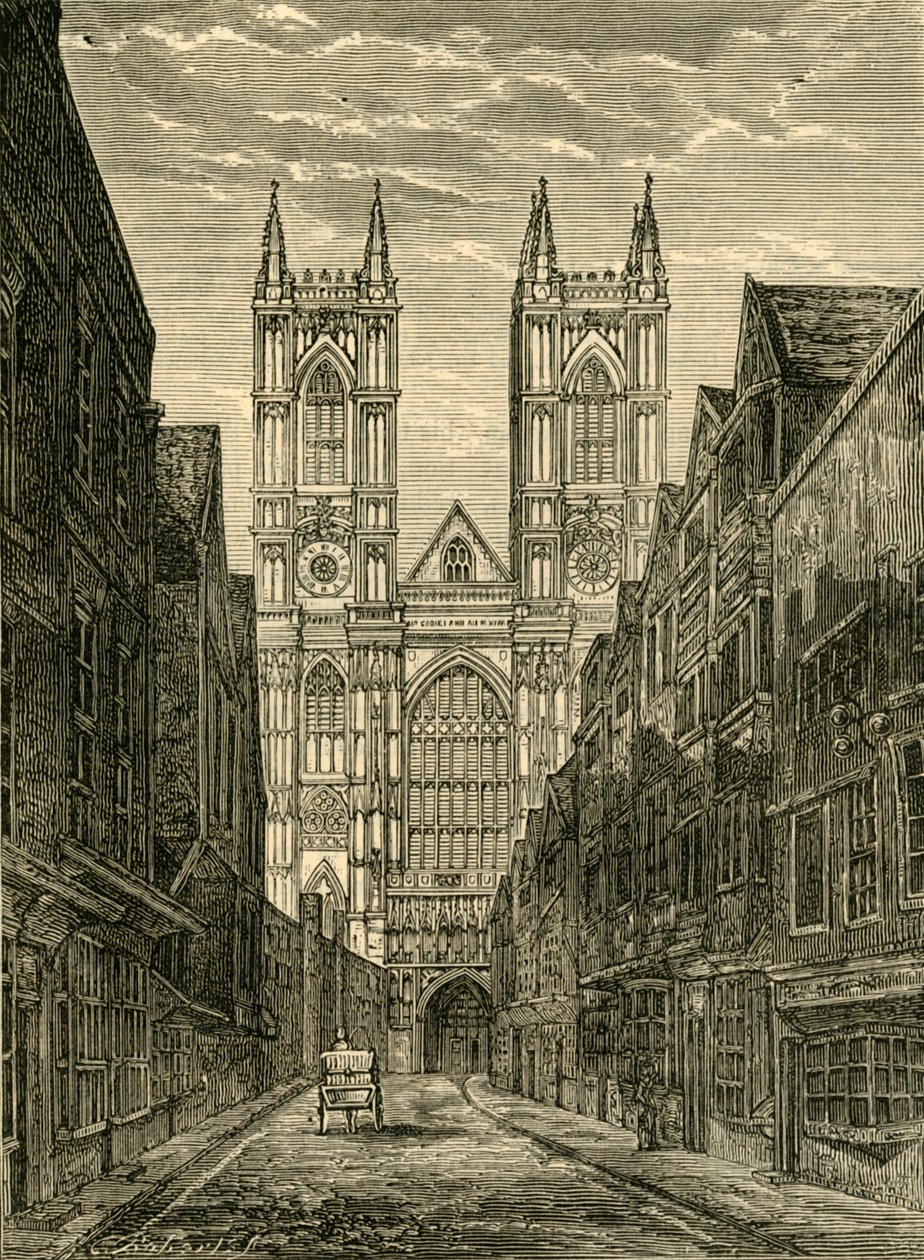 West Front of Westminster Abbey, z Tothill Street, 1881. od Unbekannt
