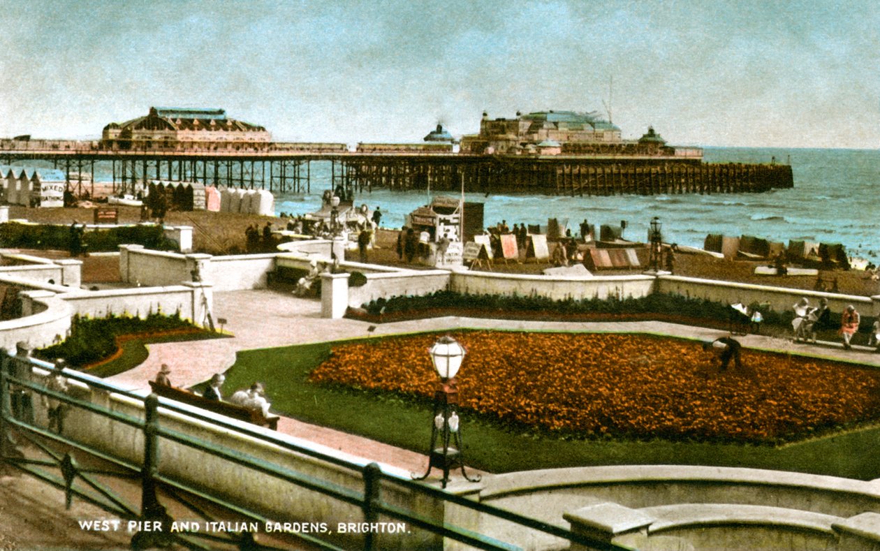 West Pier a italské zahrady, Brighton, Sussex, 1928 od Unbekannt