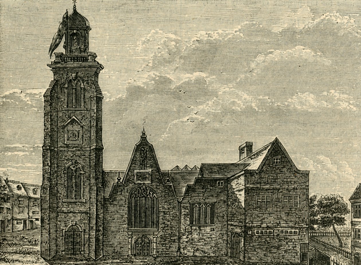 Západní pohled na starý kostel sv. Martins-in-the-Fields, zbořený v roce 1721, 1881. od Unbekannt