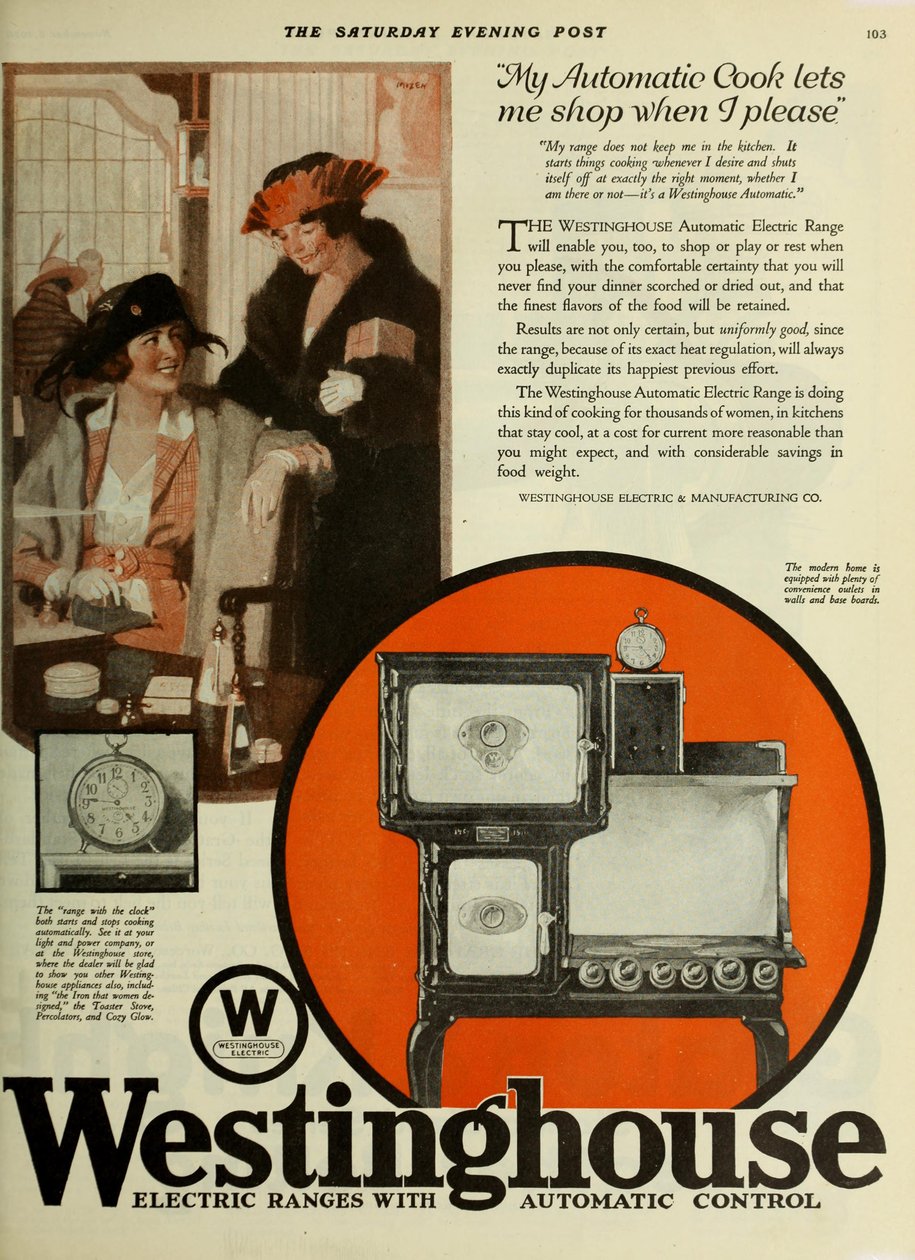 Westinghouse Electric Company, reklama od The Saturday Evening Post, ca 1920-1925. od Unbekannt