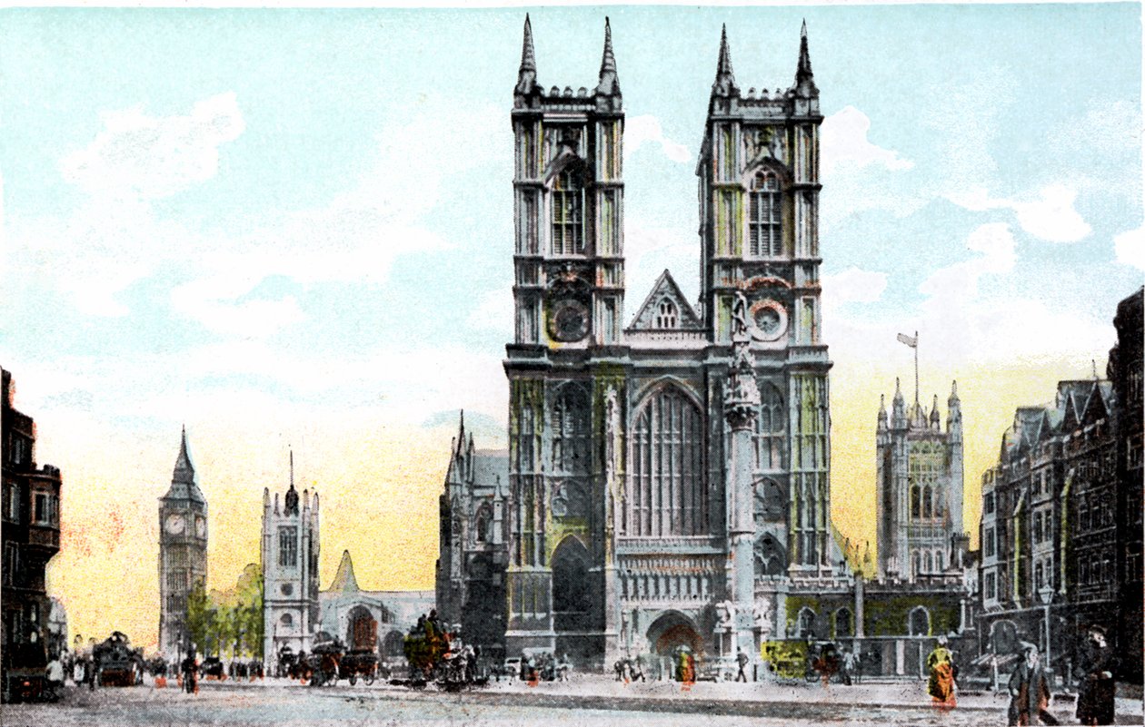 Westminsterské opatství a Big Ben, Londýn, 20. století od Unbekannt