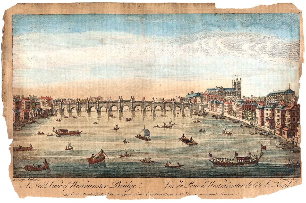 Westminster Bridge, Londýn, 1753 od Unbekannt
