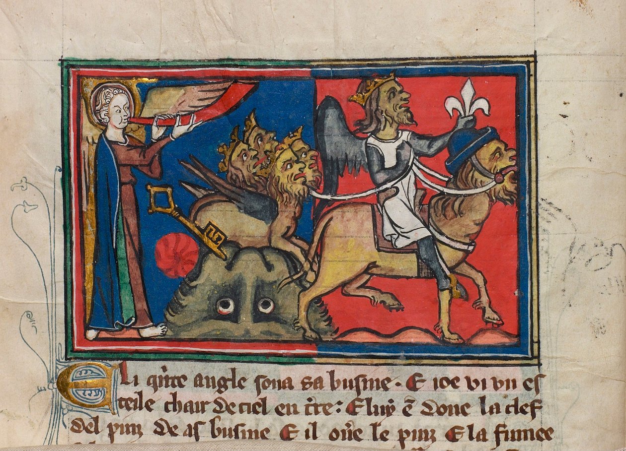 Když pátý anděl zatroubil na trubku... Miniatura z: Apocalypse de saint Jean, cca 1320. od Unbekannt
