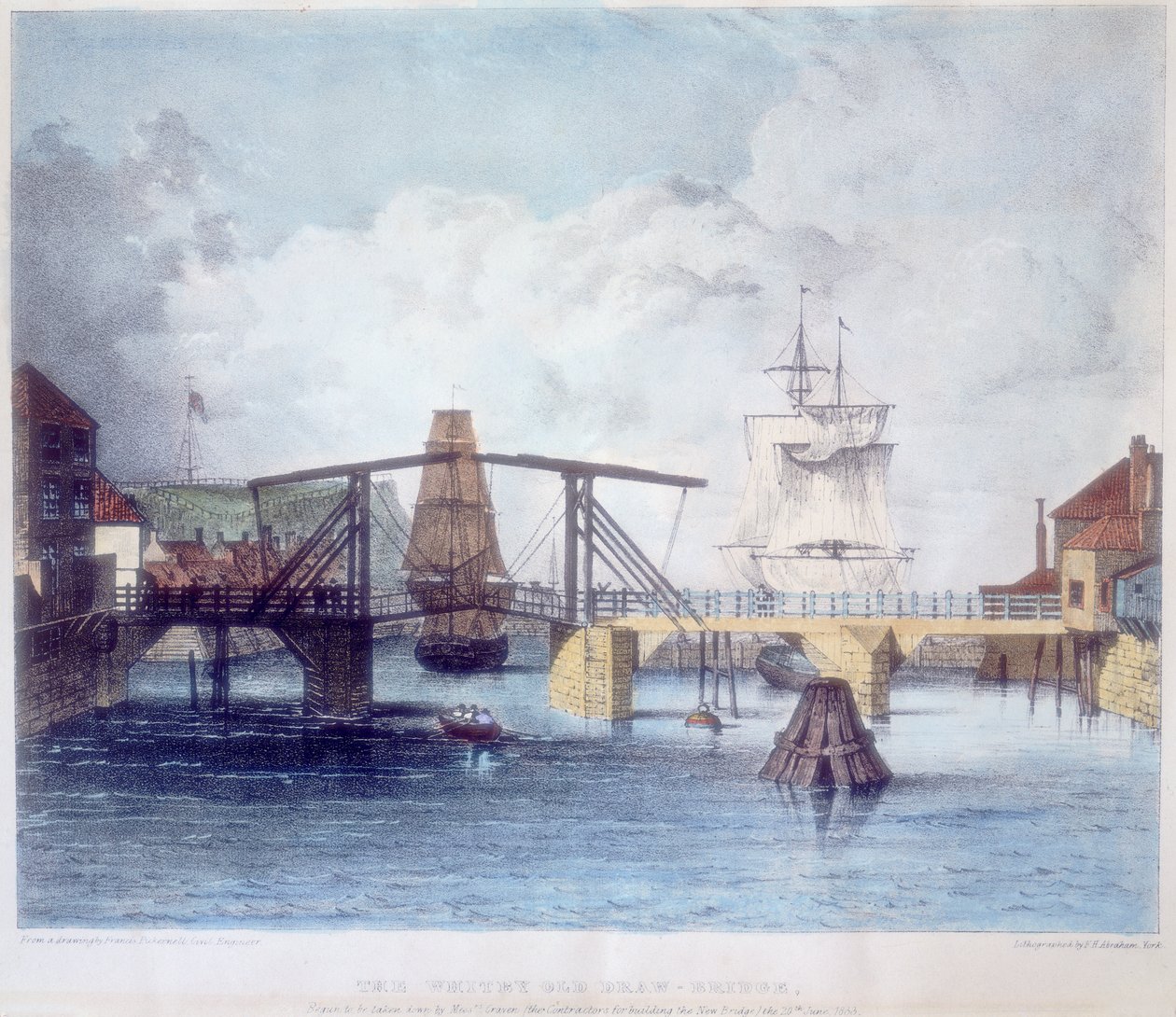 Whitby harbour, Yorkshire, u ústí řeky Esk, c1833 od Unbekannt