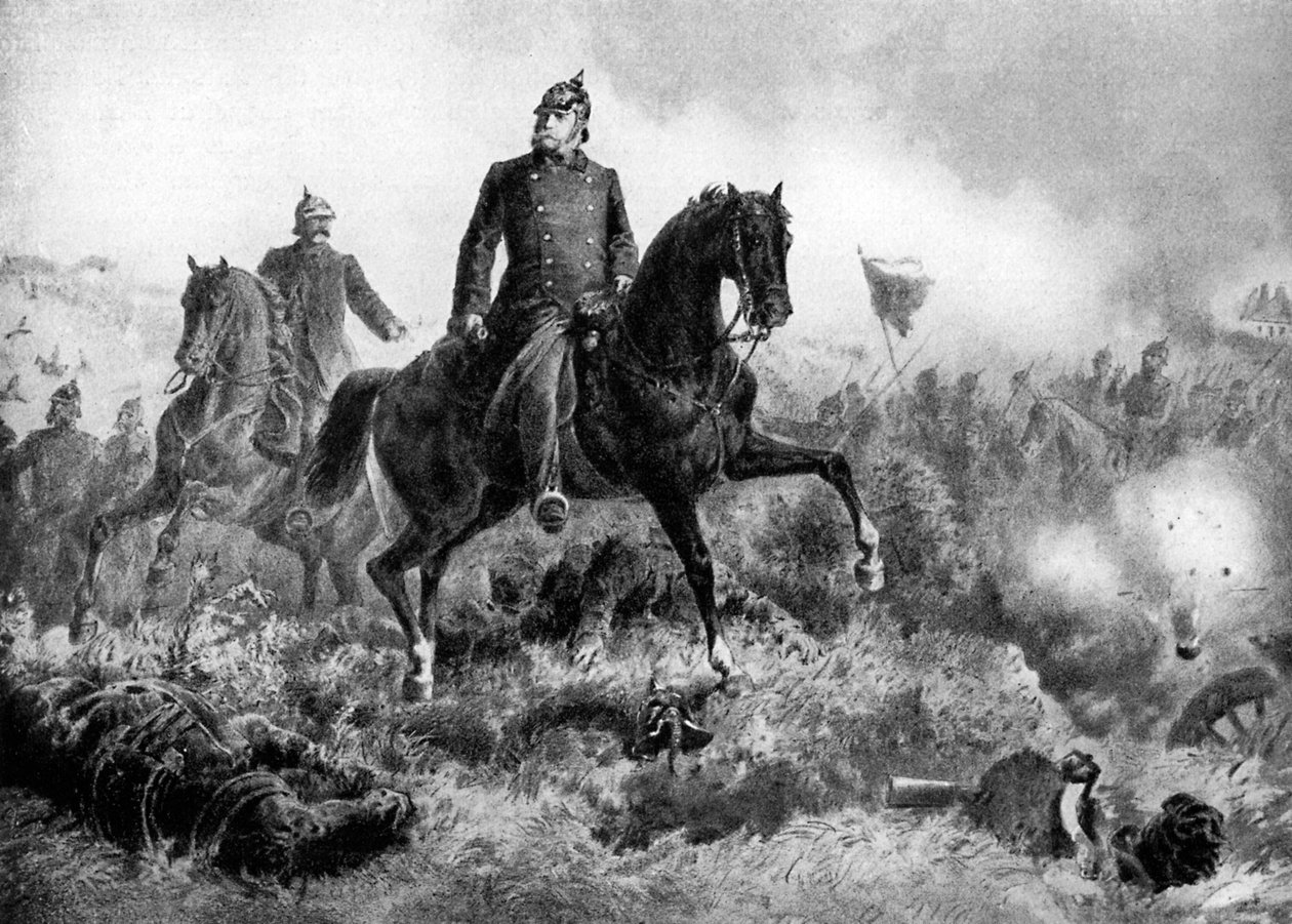 Wilhelm I v bitvě u Sadowy, 3. července 1866, c1920 od Unbekannt