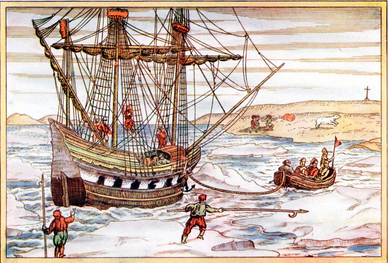 Loď Willema Barentse mezi arktickým ledem, 1594-1597 od Unbekannt