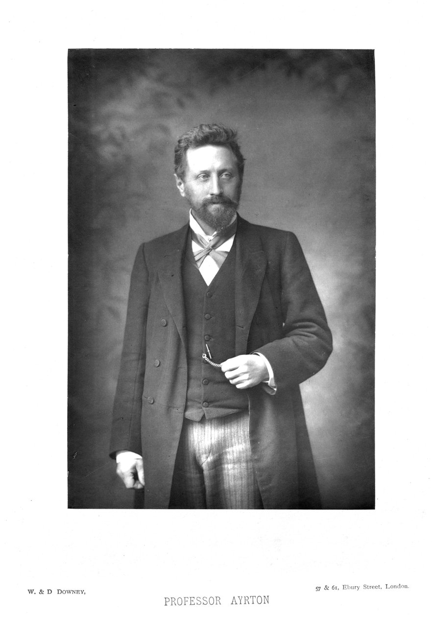 William Edward Ayrton 1847-1908, britský fyzik, elektroinženýr a vynálezce, c1890 od Unbekannt