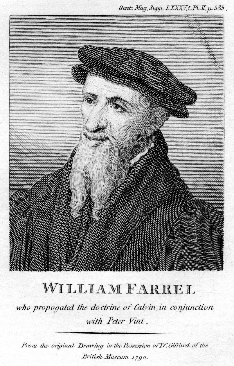 William Farel, francouzský evangelista ze 16. století od Unbekannt